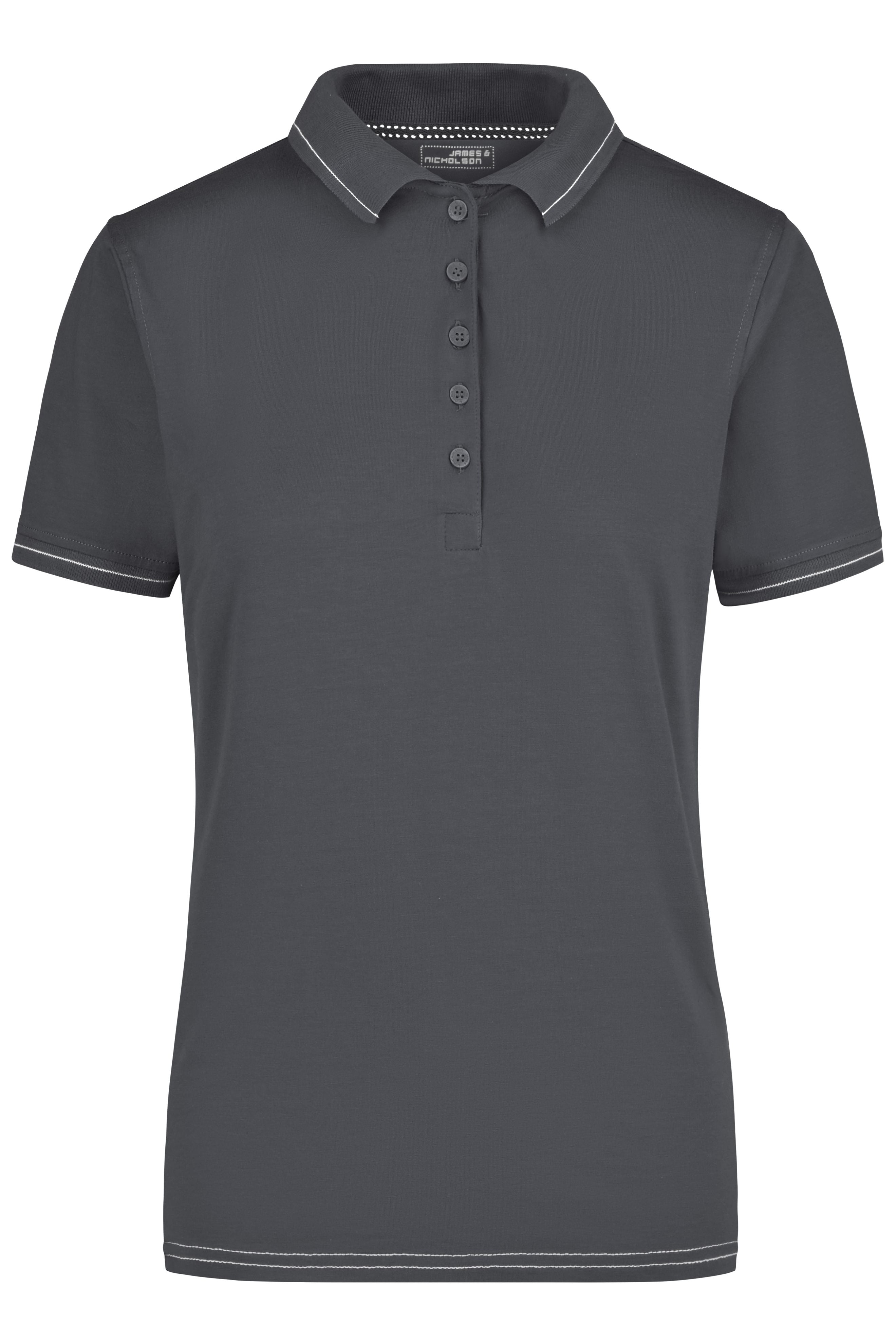 James & Nicholson Damenpolo Elastic graphite/white