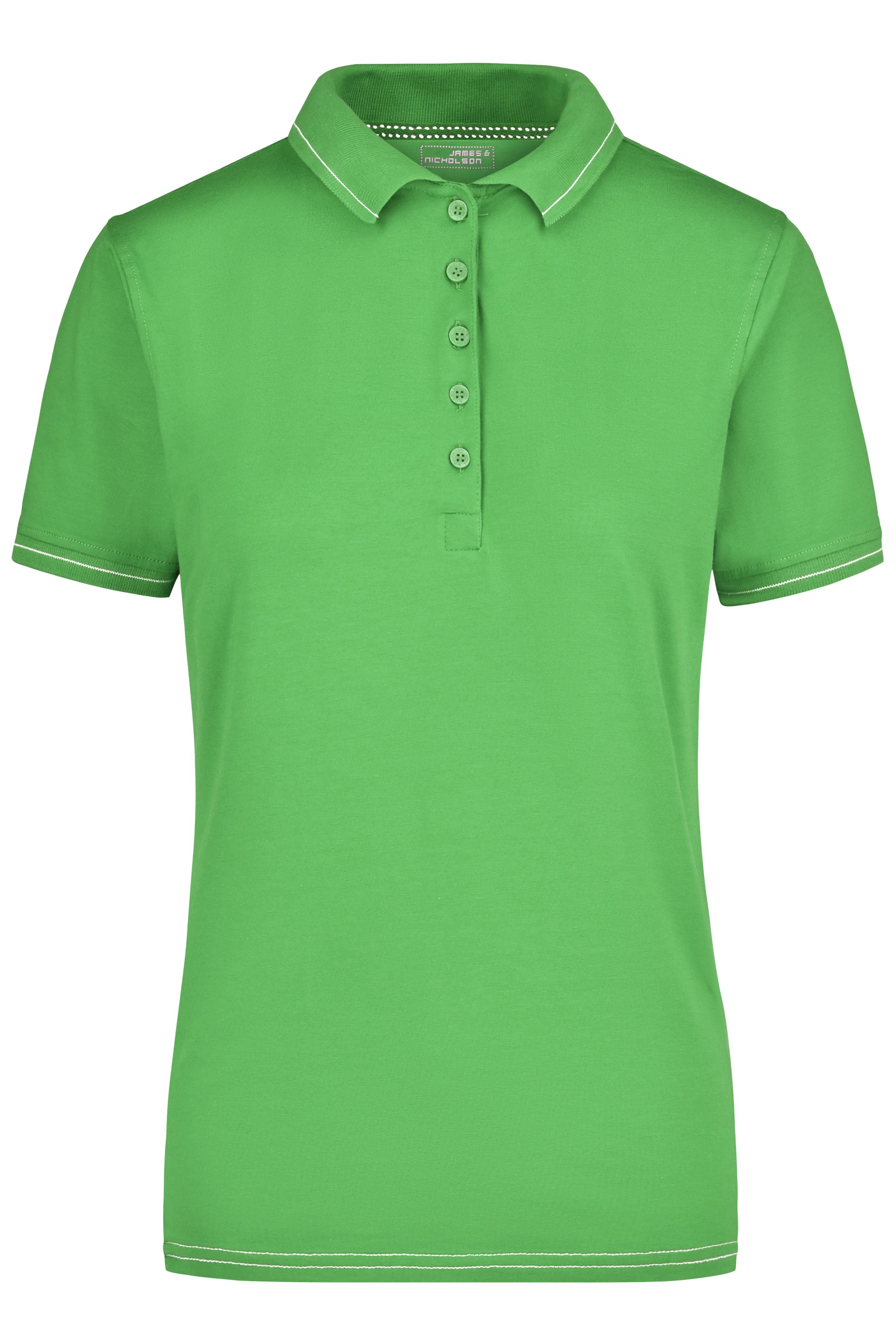 James & Nicholson Damenpolo Elastic lime-green/white
