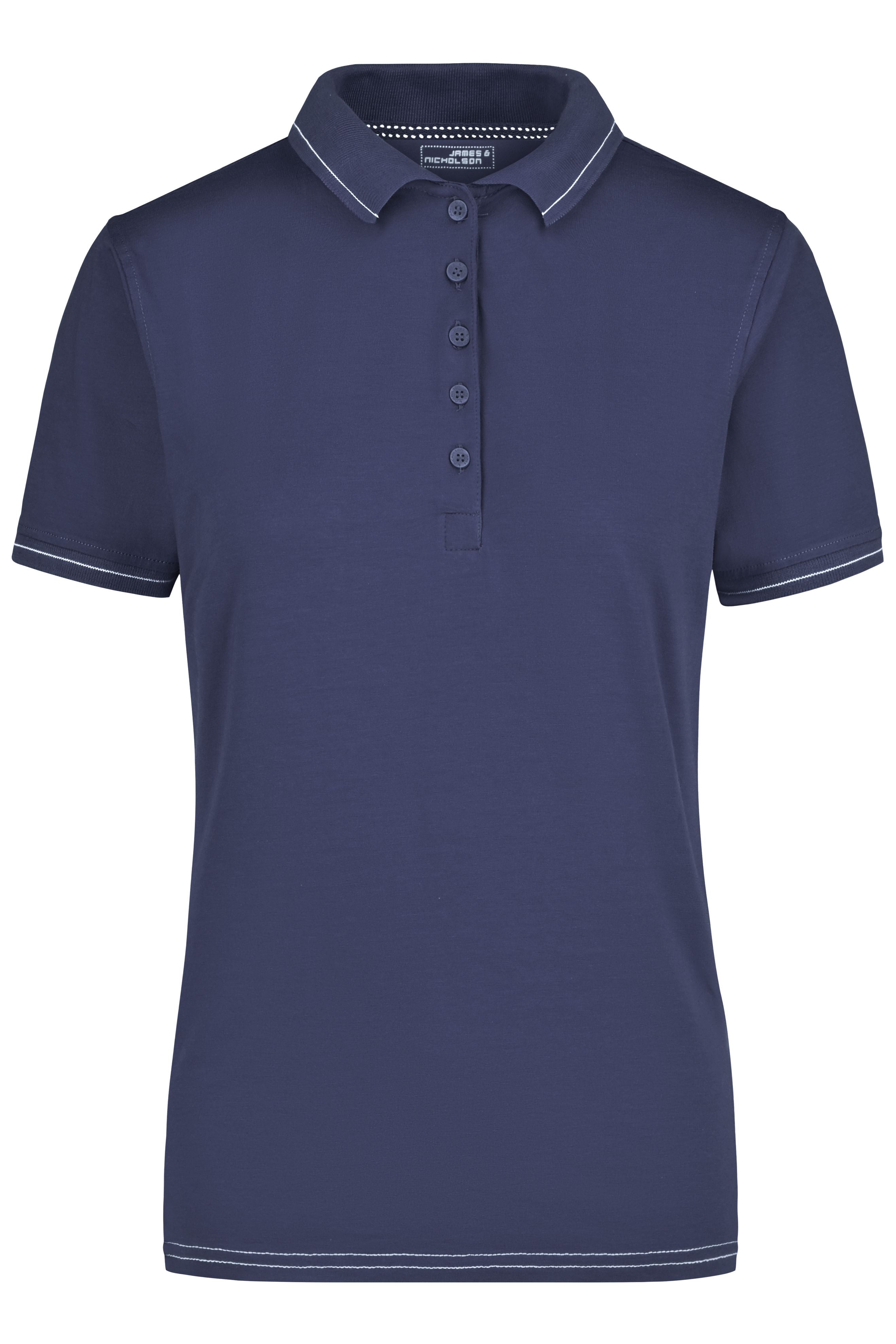 James & Nicholson Damenpolo Elastic navy/white