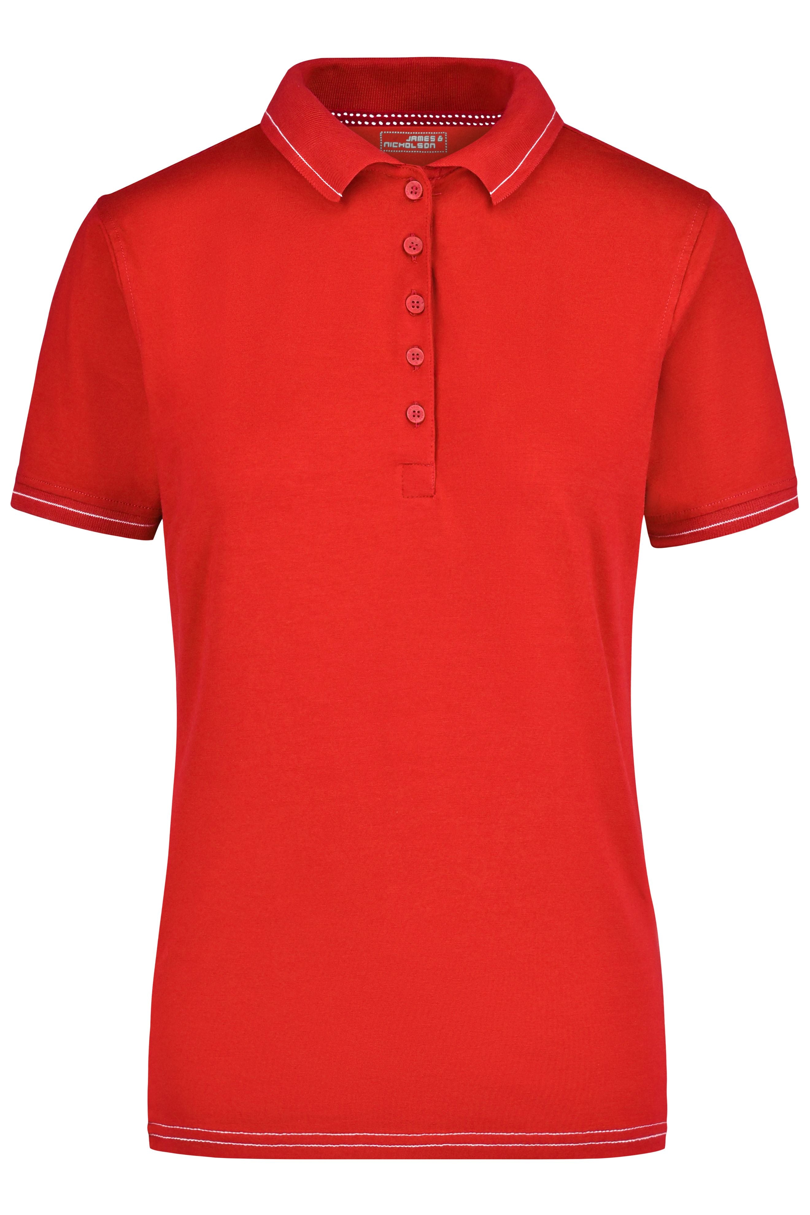 James & Nicholson Damenpolo Elastic red/white