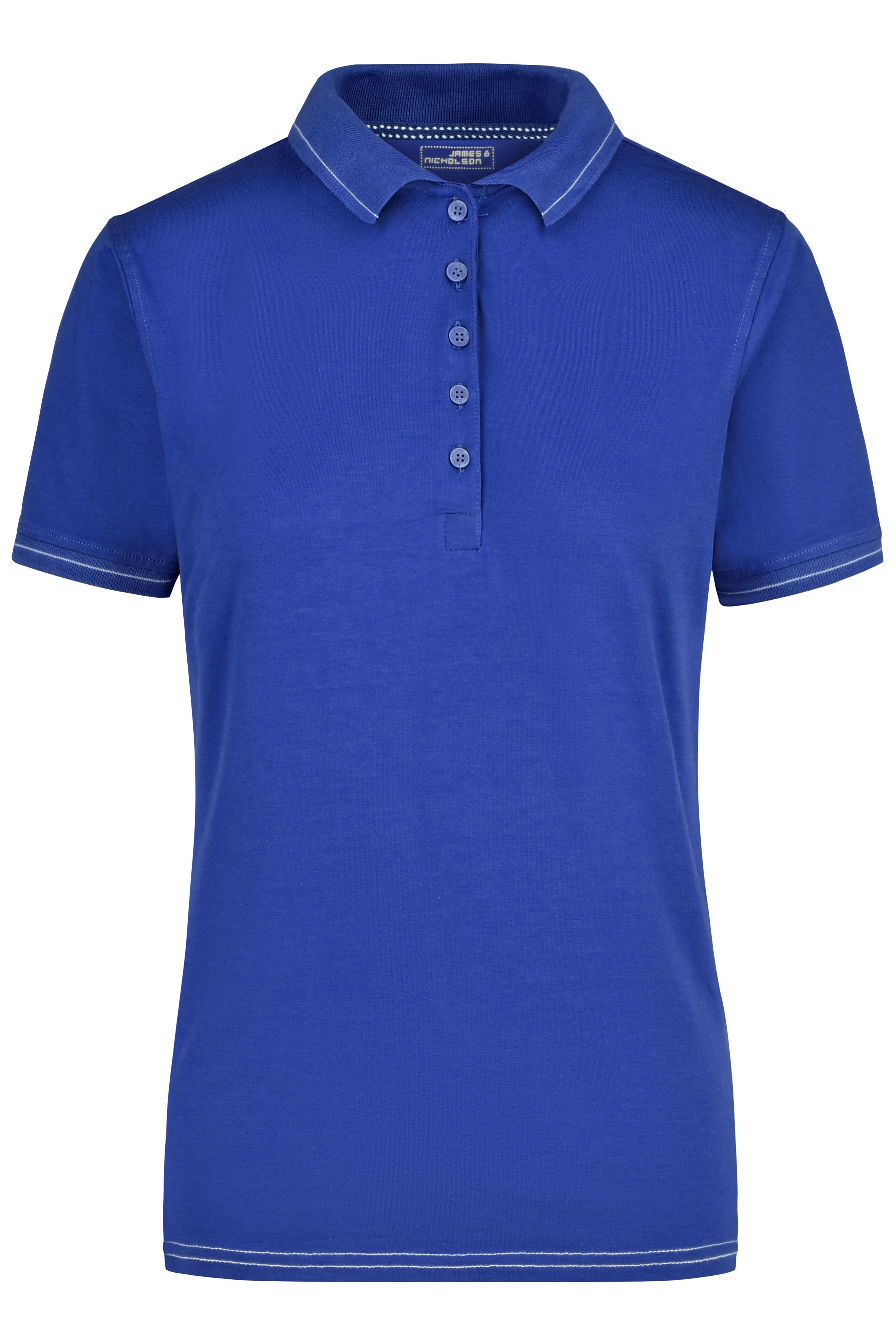 James & Nicholson Damenpolo Elastic royal/white