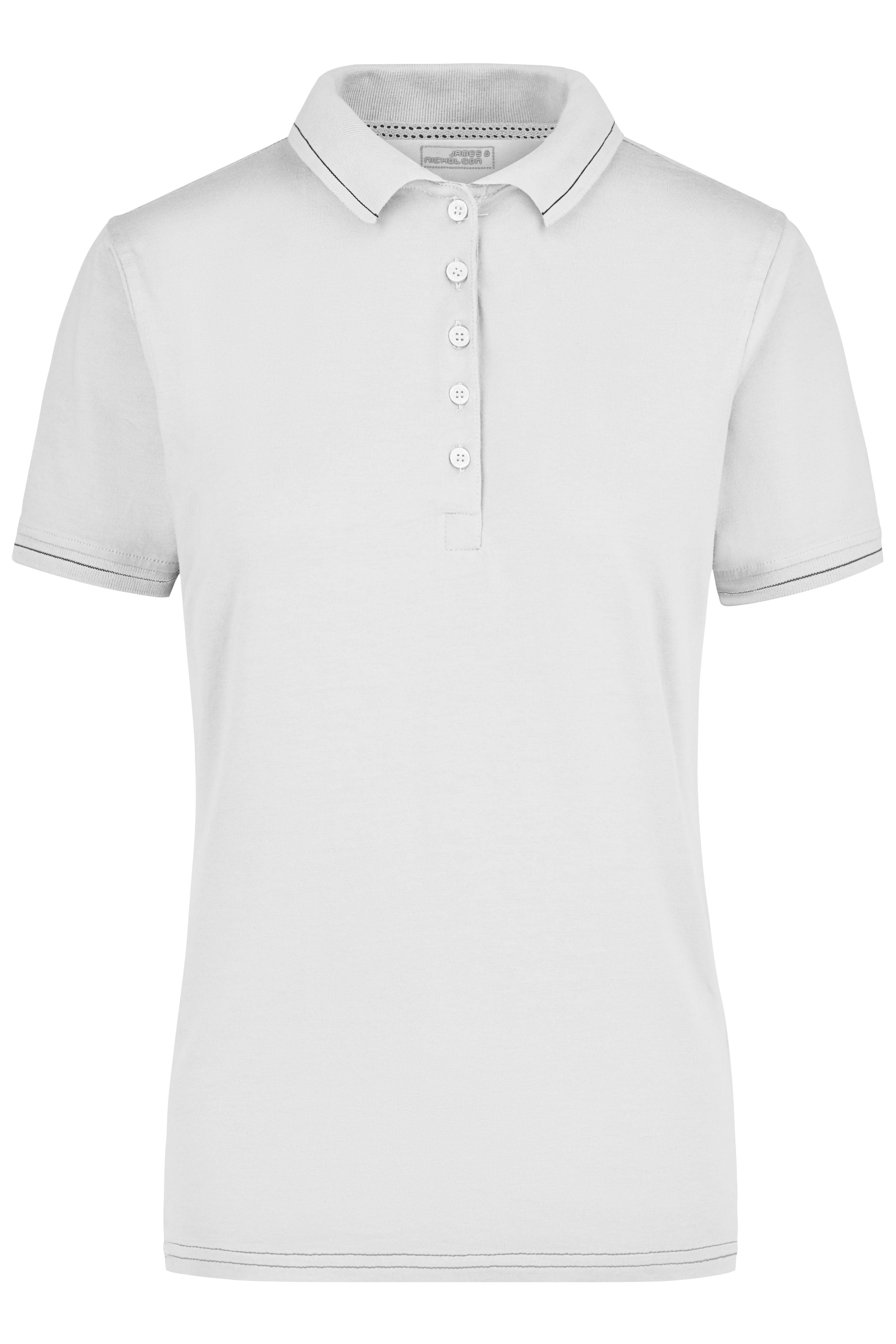 James & Nicholson Damenpolo Elastic white/black