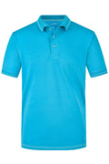 James & Nicholson Herrenpolo Elastic aqua/white