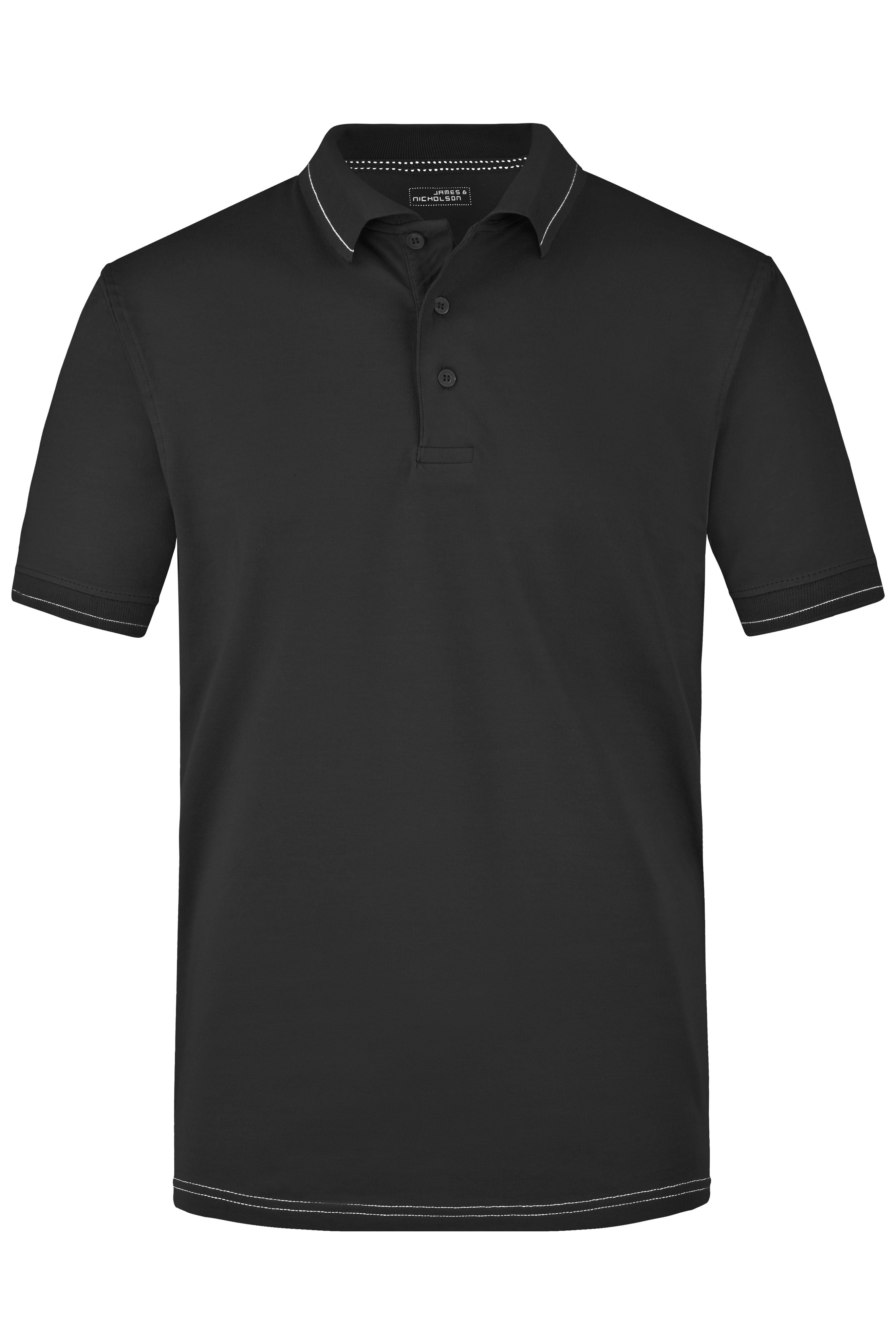 James & Nicholson Herrenpolo Elastic black/white