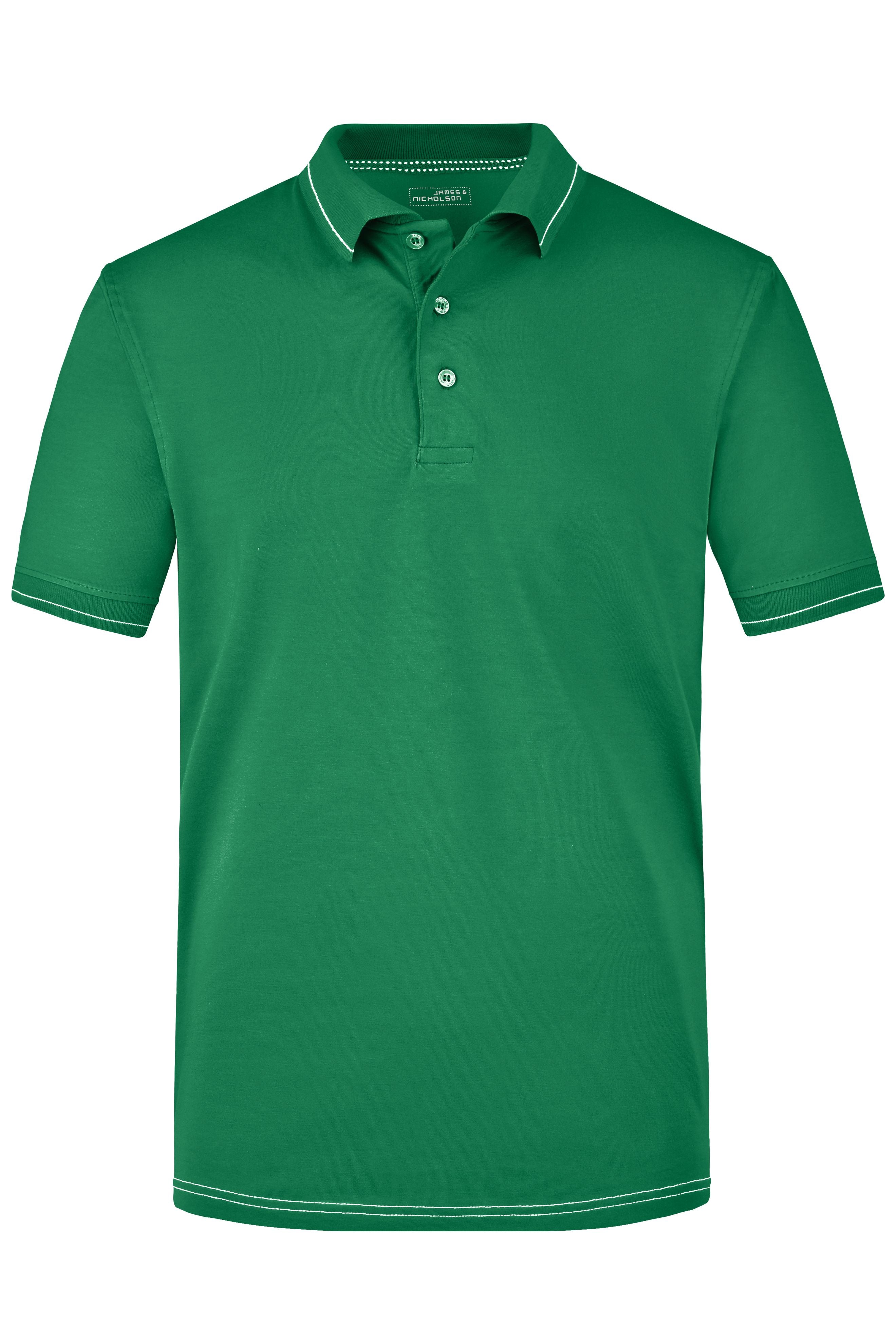 James & Nicholson Herrenpolo Elastic irish-green/white