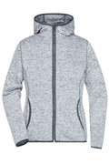 James & Nicholson Damen Strick Kapuzenjacke light-melange/carbon