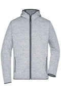 James & Nicholson Herren Strick Kapuzenjacke light-melange/carbon