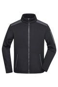 James & Nicholson Herren Strick Fleecejacke black/carbon