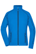 James & Nicholson Damen Waffelfleece Jacke aqua/navy