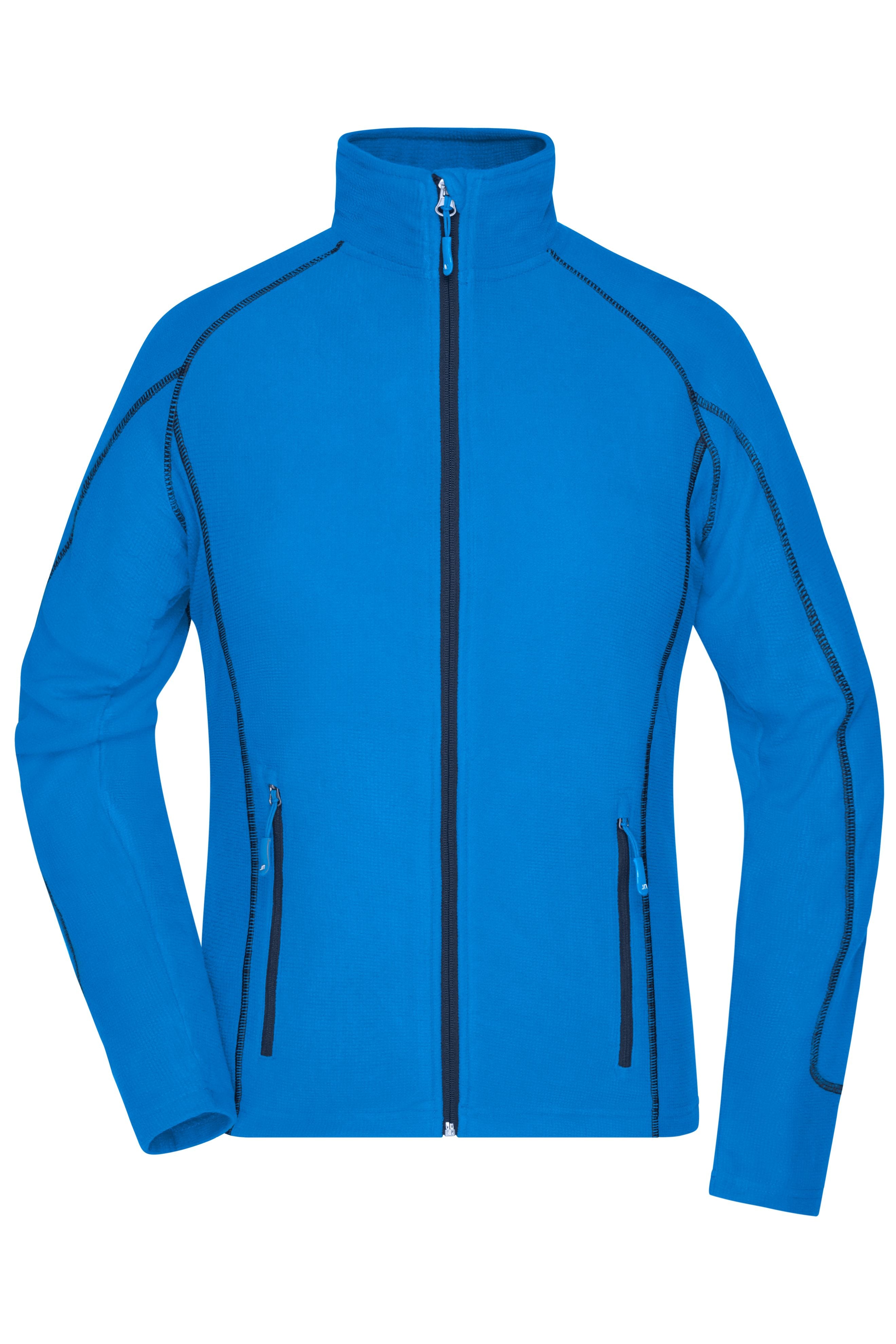 James & Nicholson Damen Waffelfleece Jacke aqua/navy