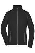 James & Nicholson Damen Waffelfleece Jacke black/carbon
