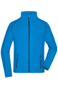 James & Nicholson Herren Waffelfleece Jacke aqua/navy