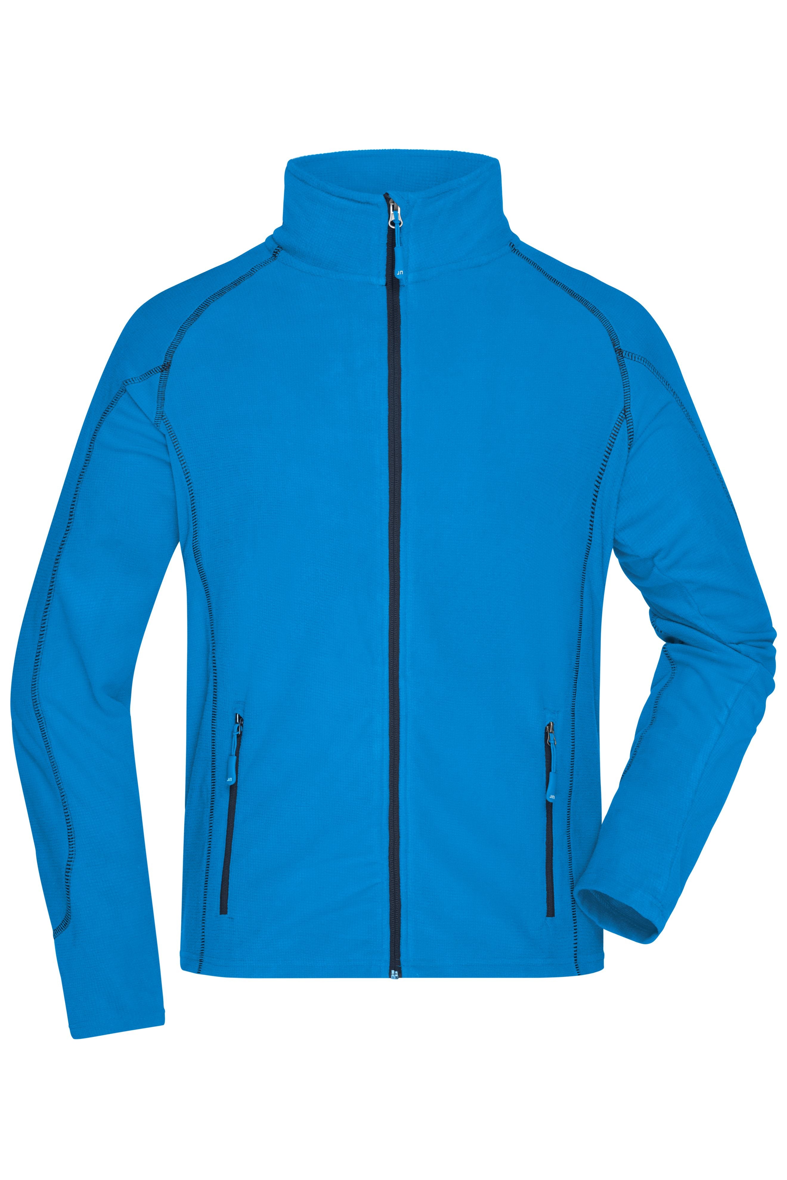 James & Nicholson Herren Waffelfleece Jacke aqua/navy