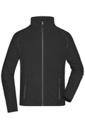 James & Nicholson Herren Waffelfleece Jacke black/carbon