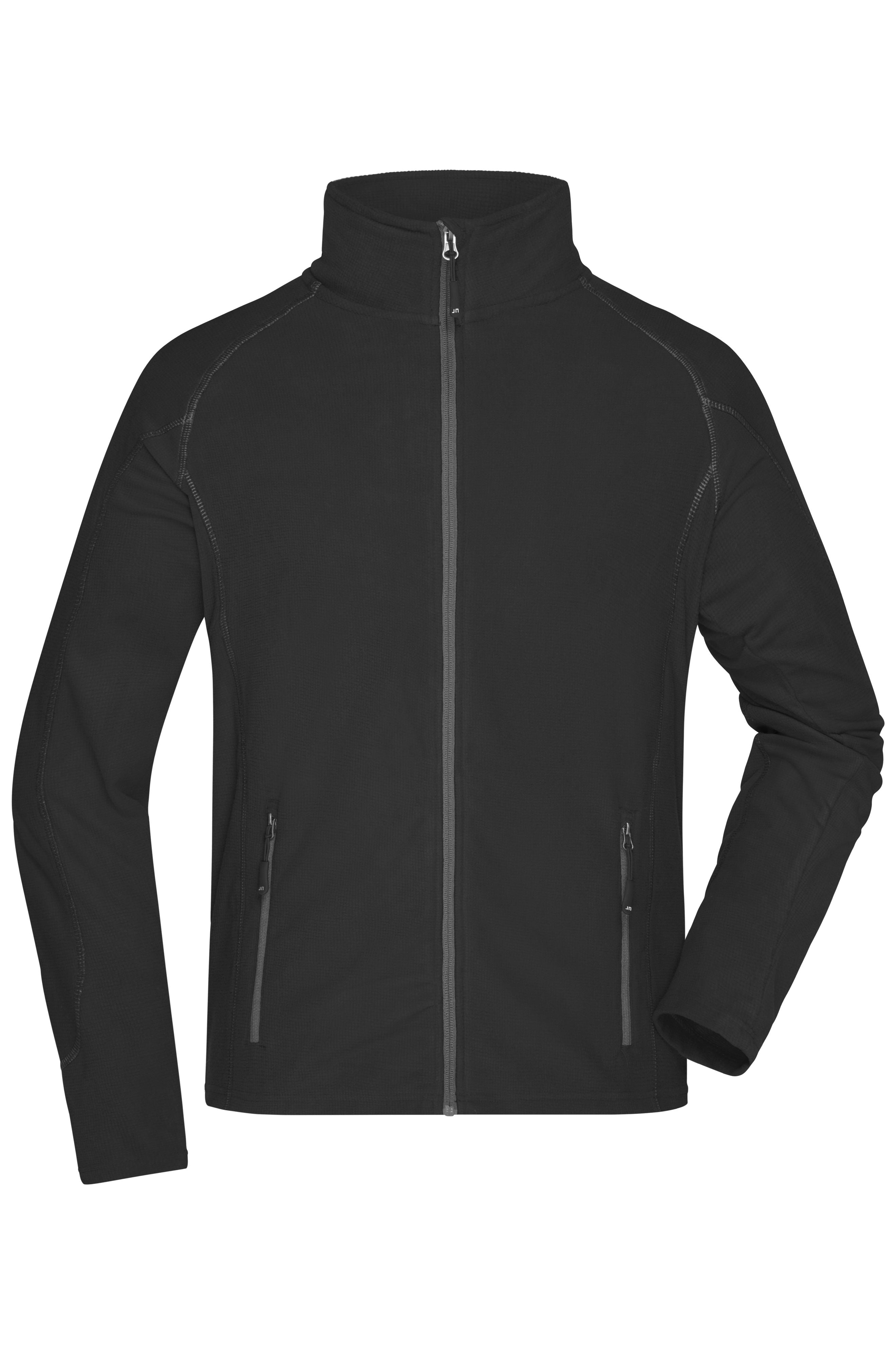 James & Nicholson Herren Waffelfleece Jacke black/carbon