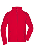 James & Nicholson Herren Waffelfleece Jacke red/carbon