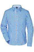 James & Nicholson Damen Trachtenbluse royal/white