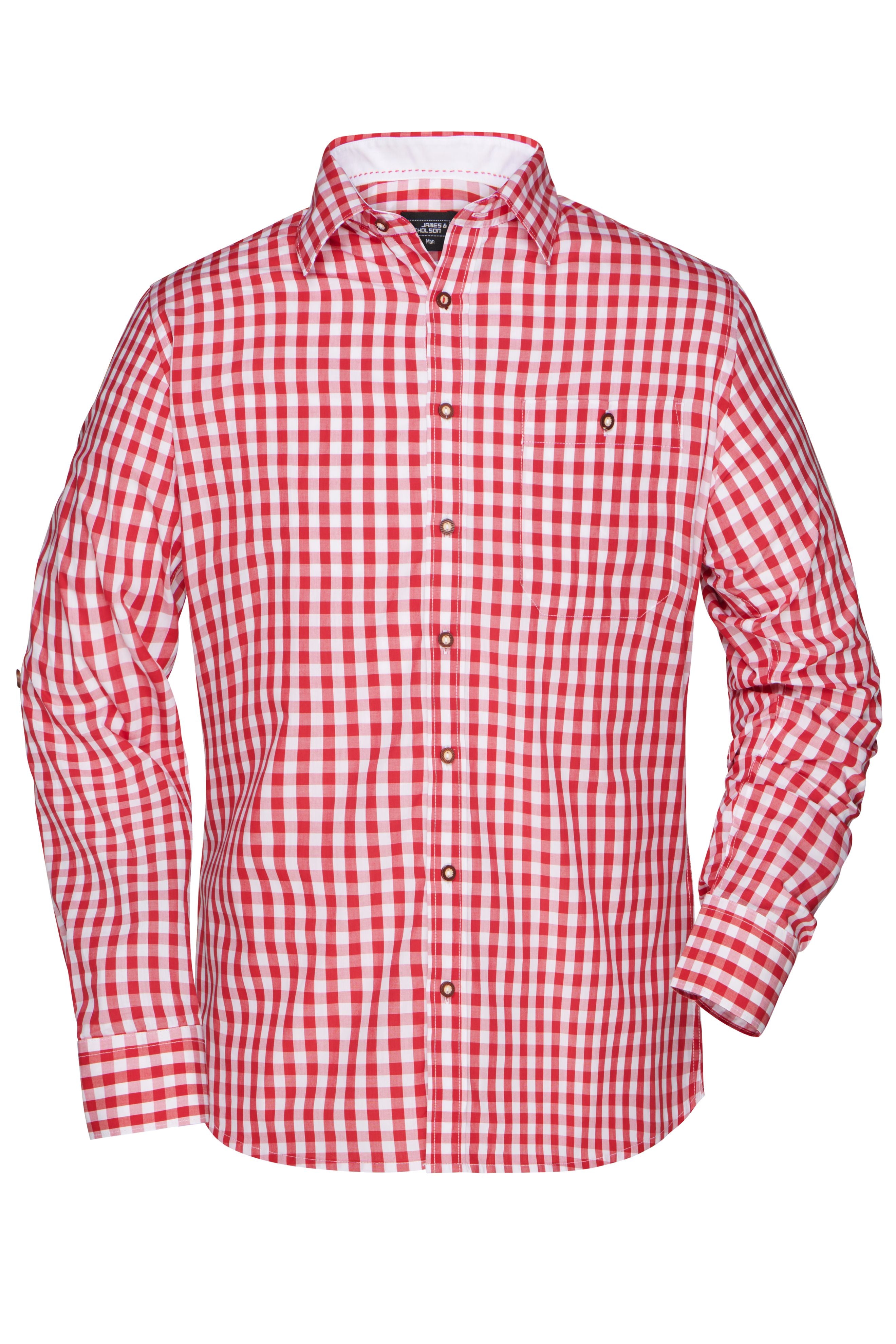 James & Nicholson Herren Trachtenhemd red/white