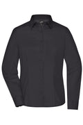 James & Nicholson Damen Langarm Business Bluse black