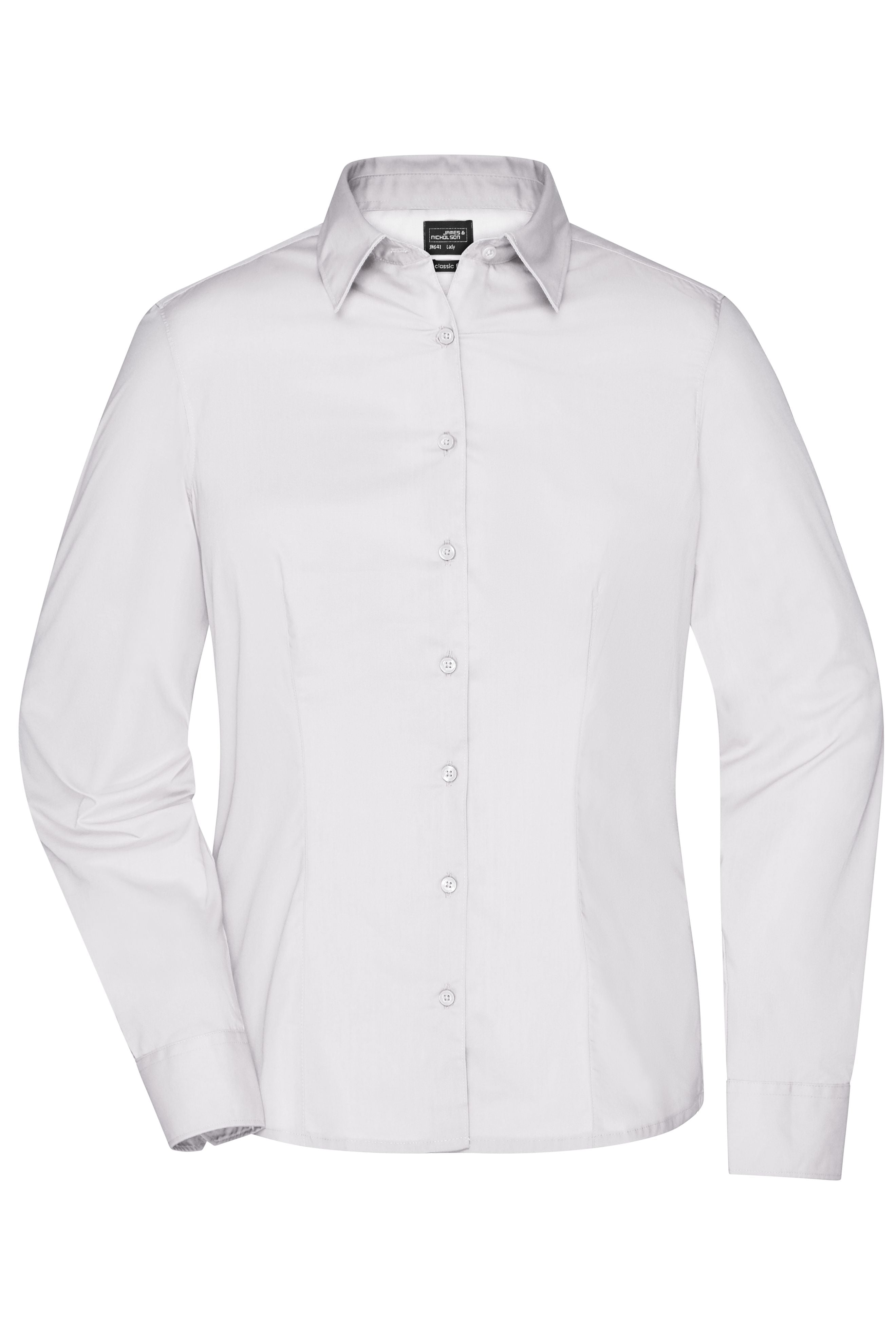 James & Nicholson Damen Langarm Business Bluse white