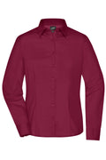 James & Nicholson Damen Langarm Business Bluse wine