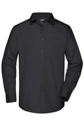 James & Nicholson Herren Langarm Business Hemd black