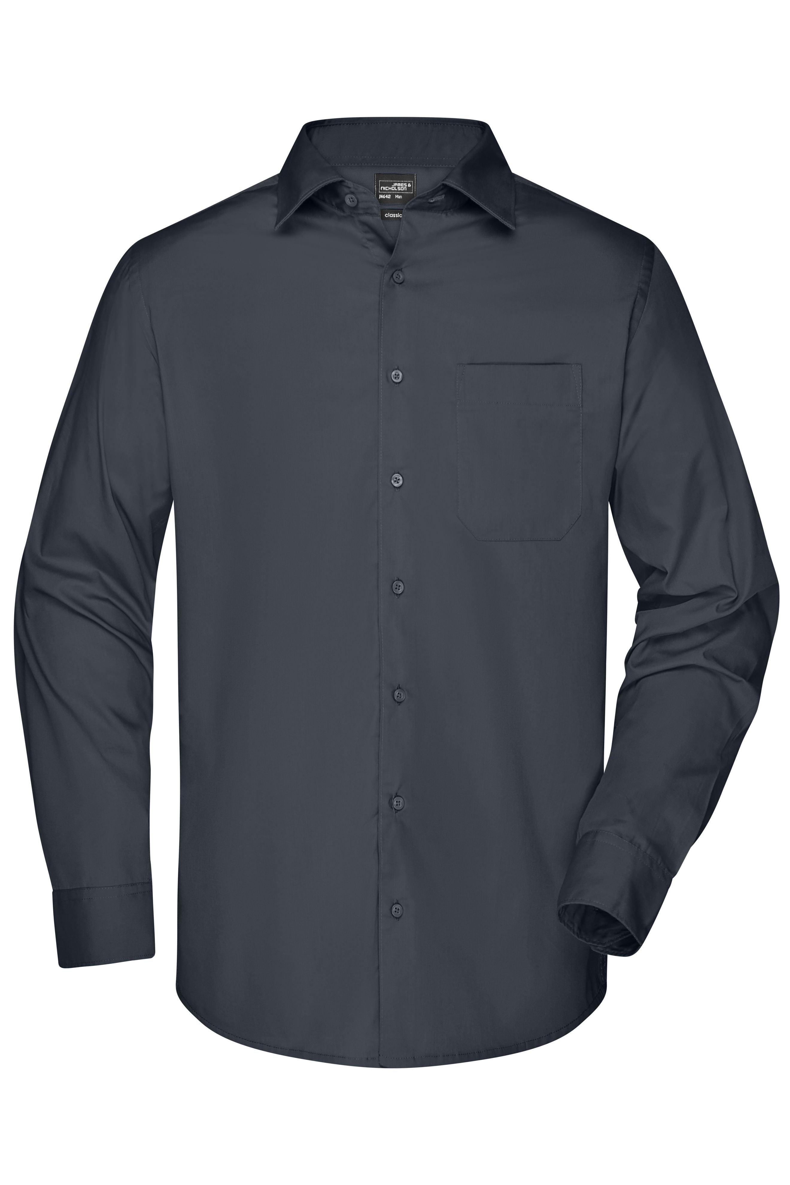James & Nicholson Herren Langarm Business Hemd carbon