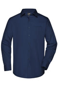 James & Nicholson Herren Langarm Business Hemd navy