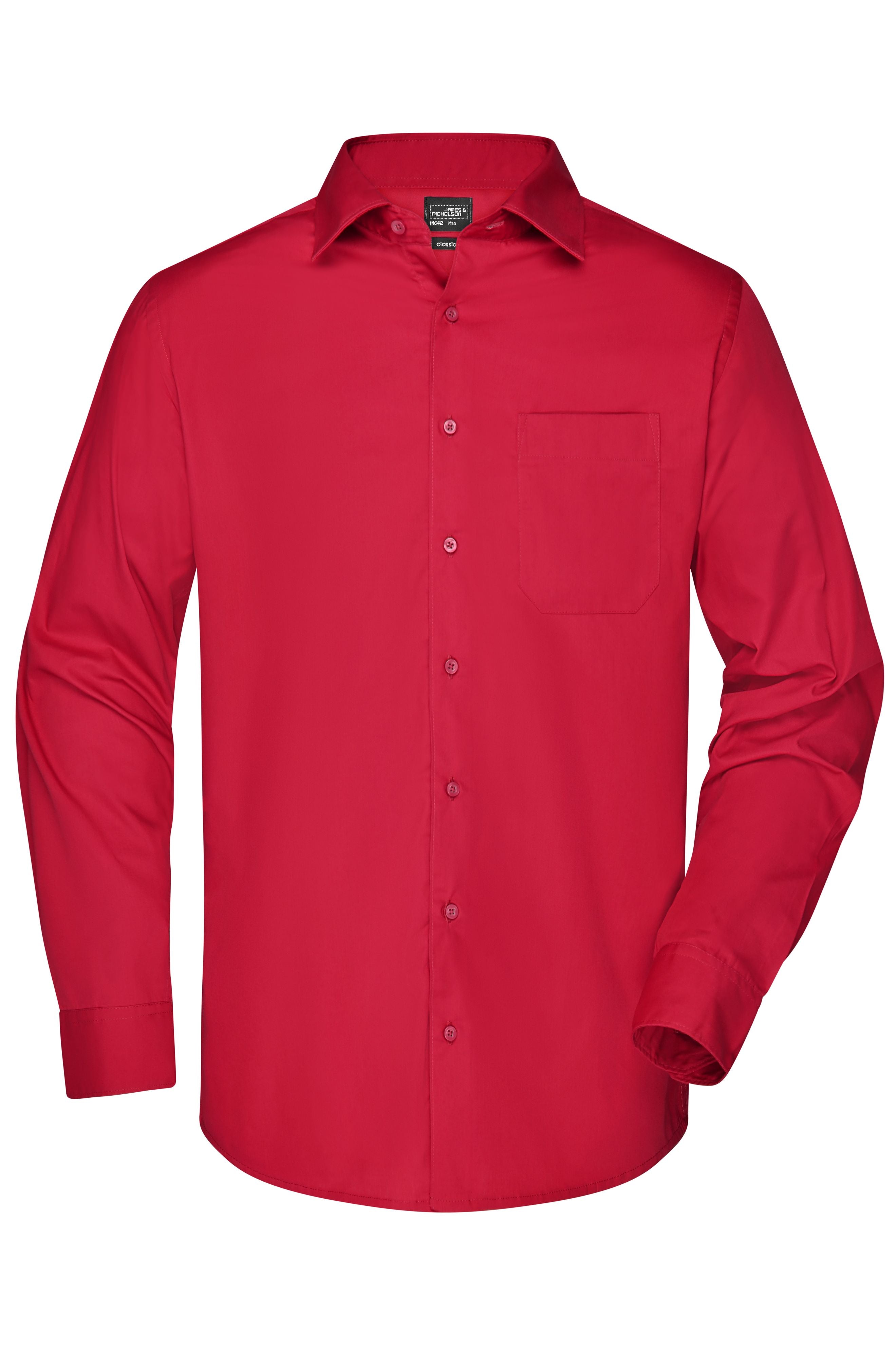 James & Nicholson Herren Langarm Business Hemd red