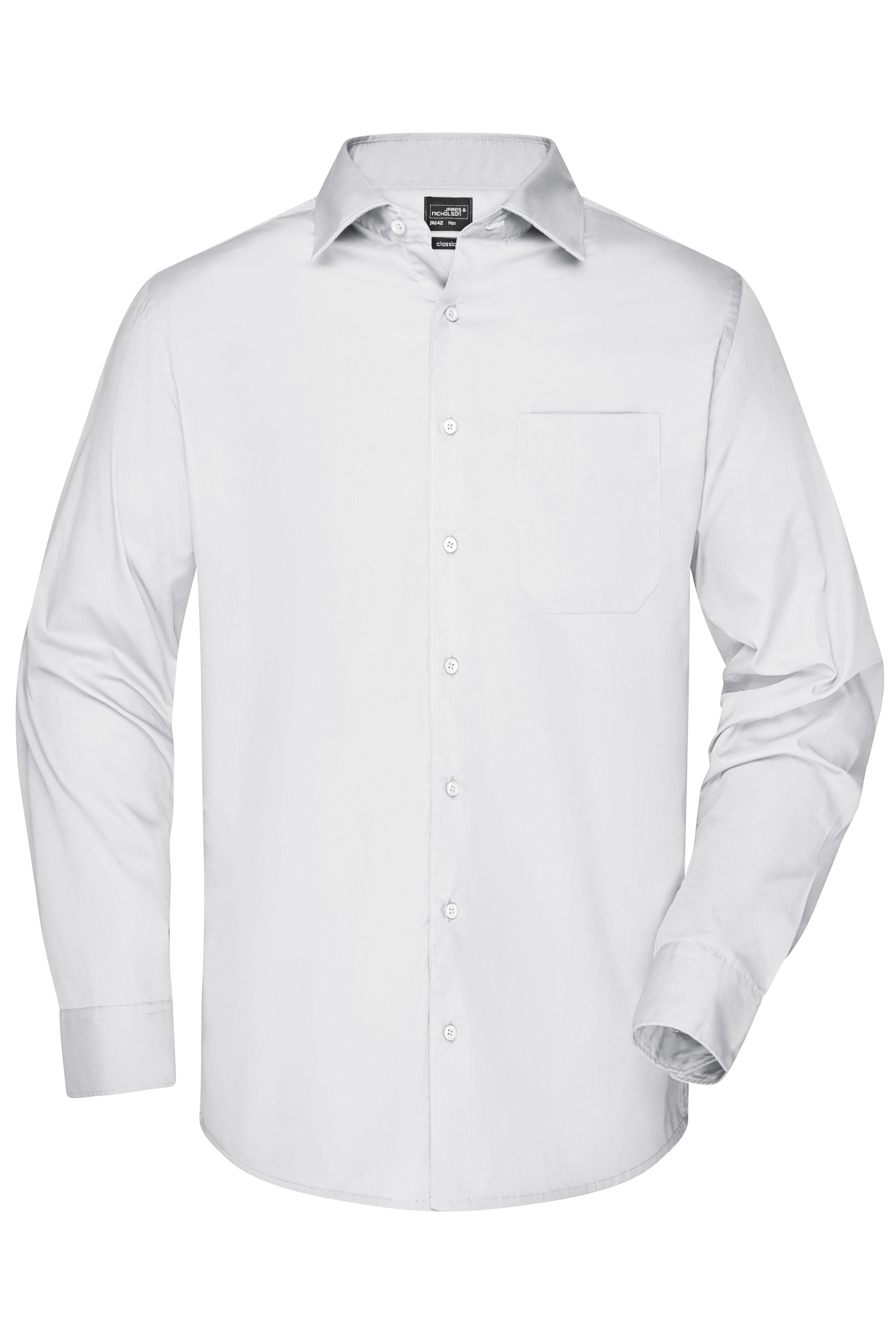 James & Nicholson Herren Langarm Business Hemd white