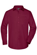 James & Nicholson Herren Langarm Business Hemd wine