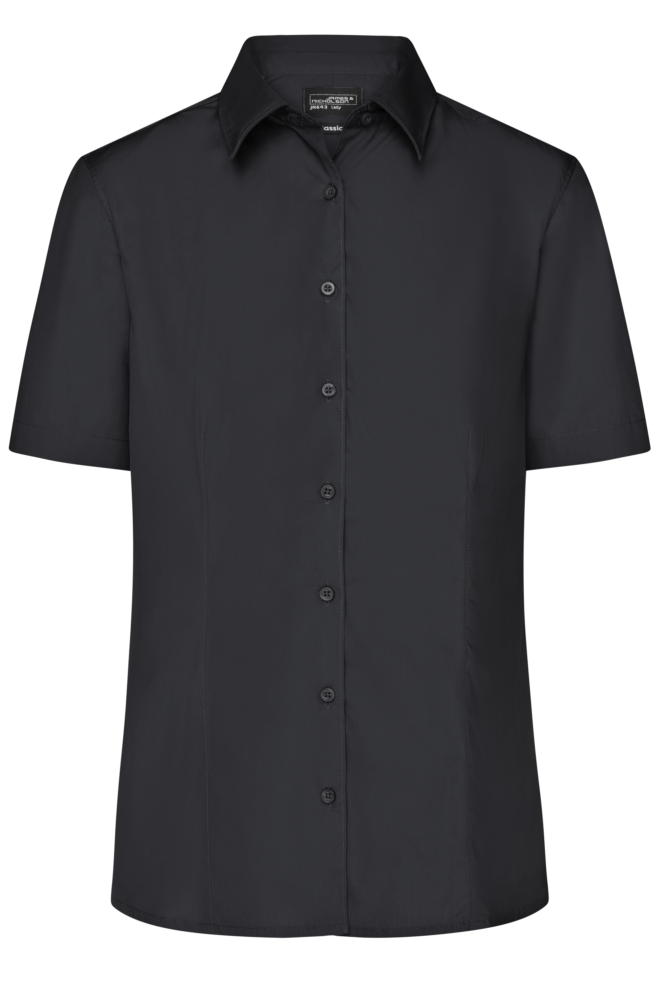 James & Nicholson Damenbluse Easy Care Kurzarm black