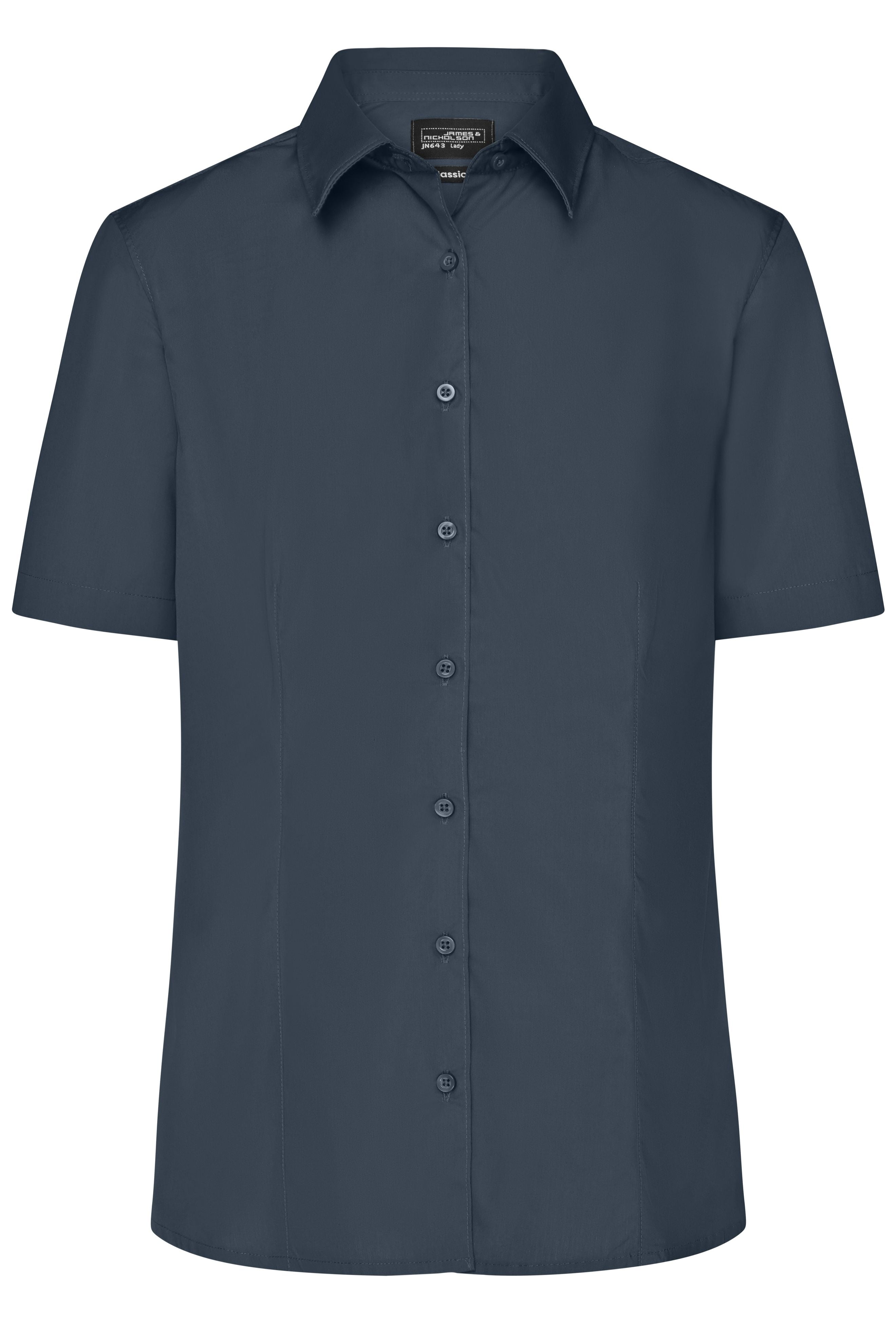 James & Nicholson Damenbluse Easy Care Kurzarm carbon