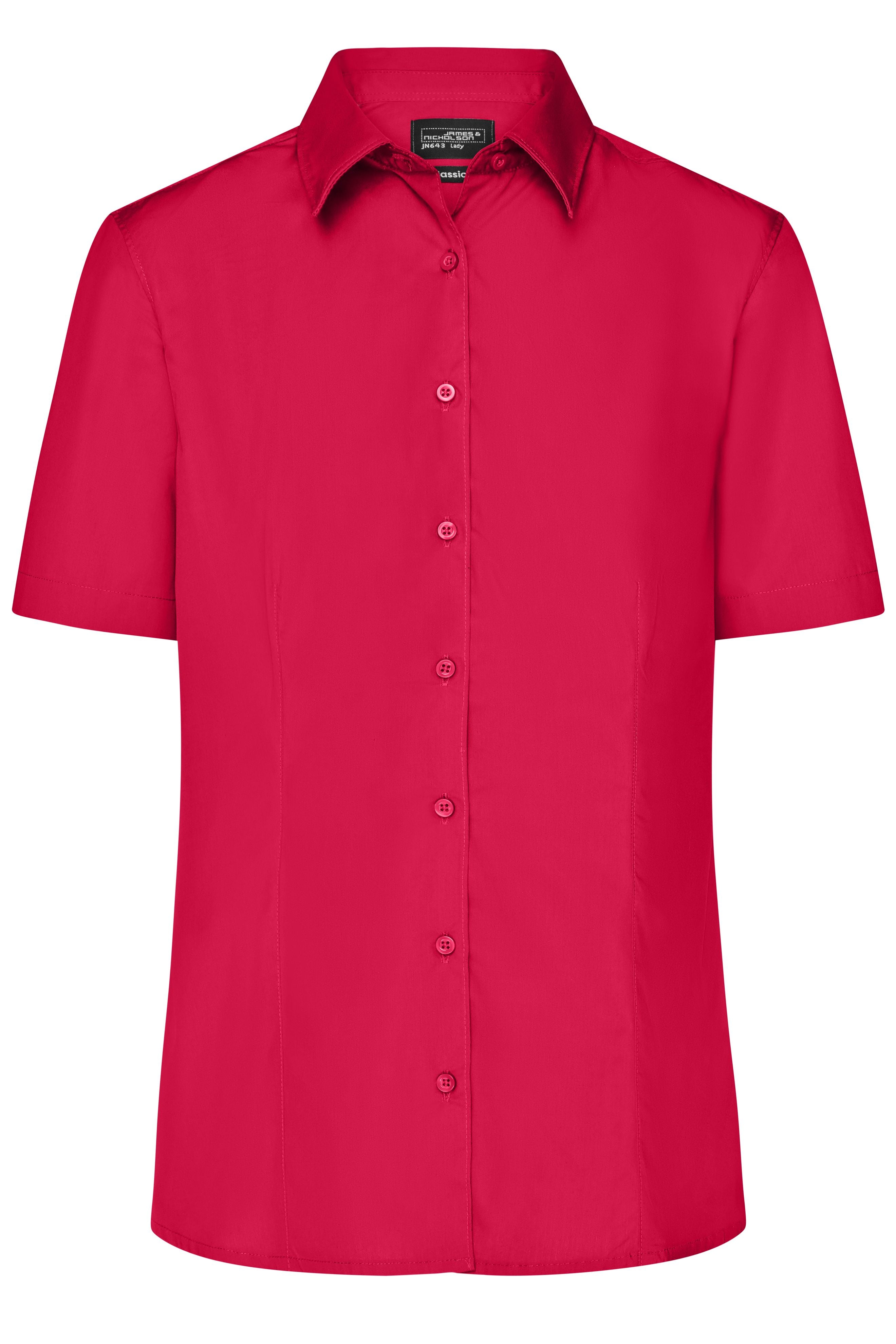 James & Nicholson Damenbluse Easy Care Kurzarm red