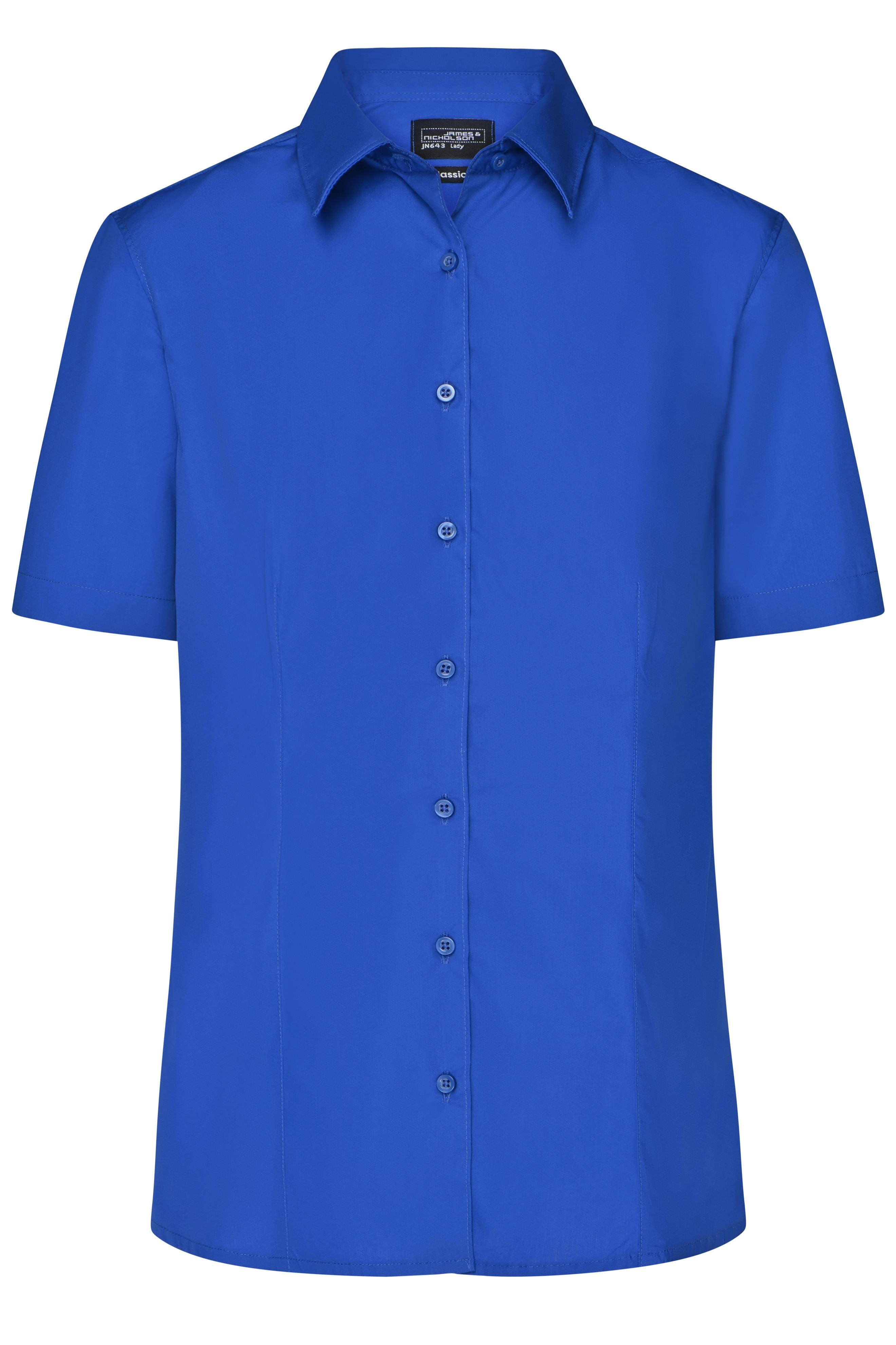 James & Nicholson Damenbluse Easy Care Kurzarm royal