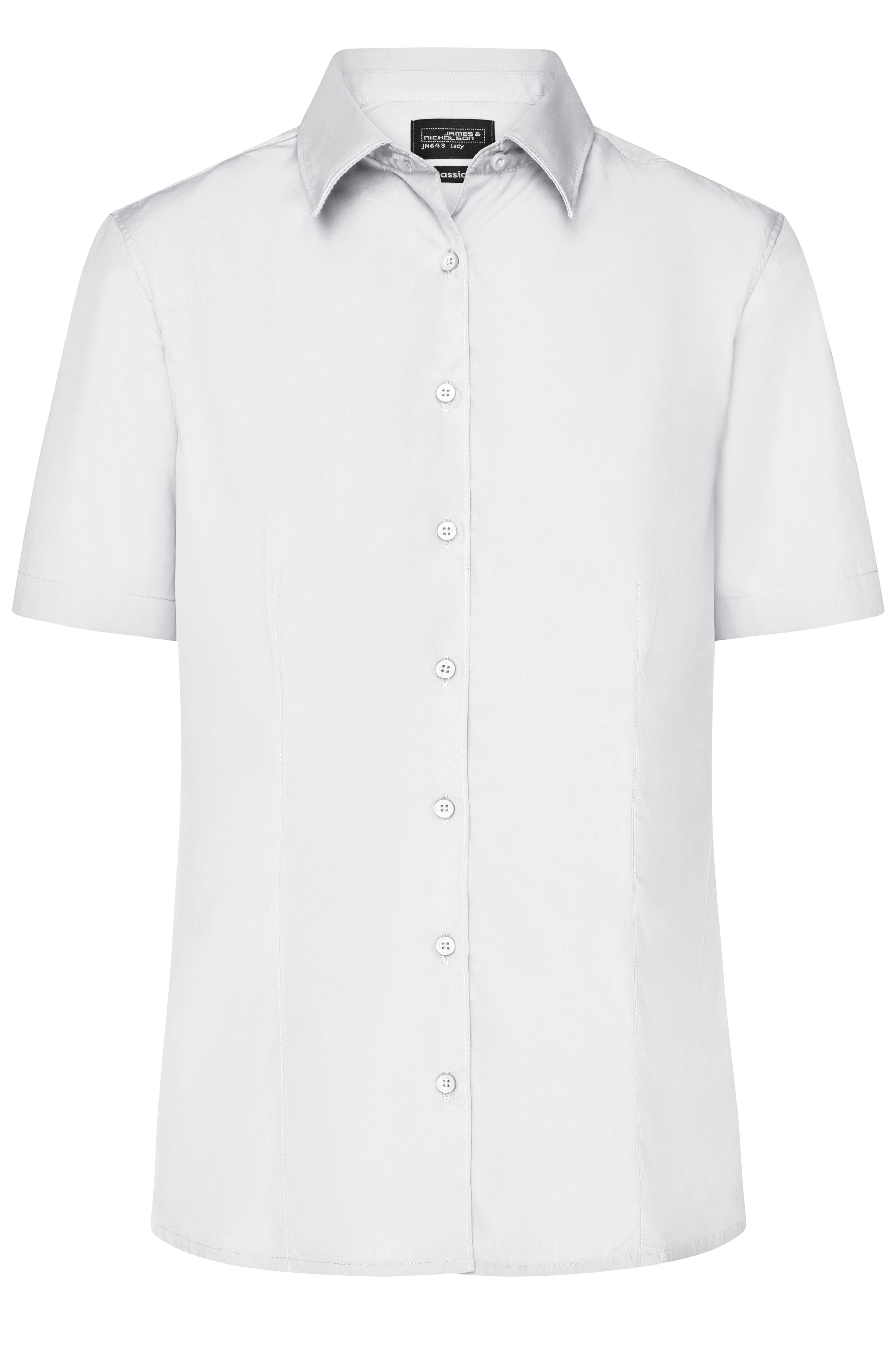 James & Nicholson Damenbluse Easy Care Kurzarm white