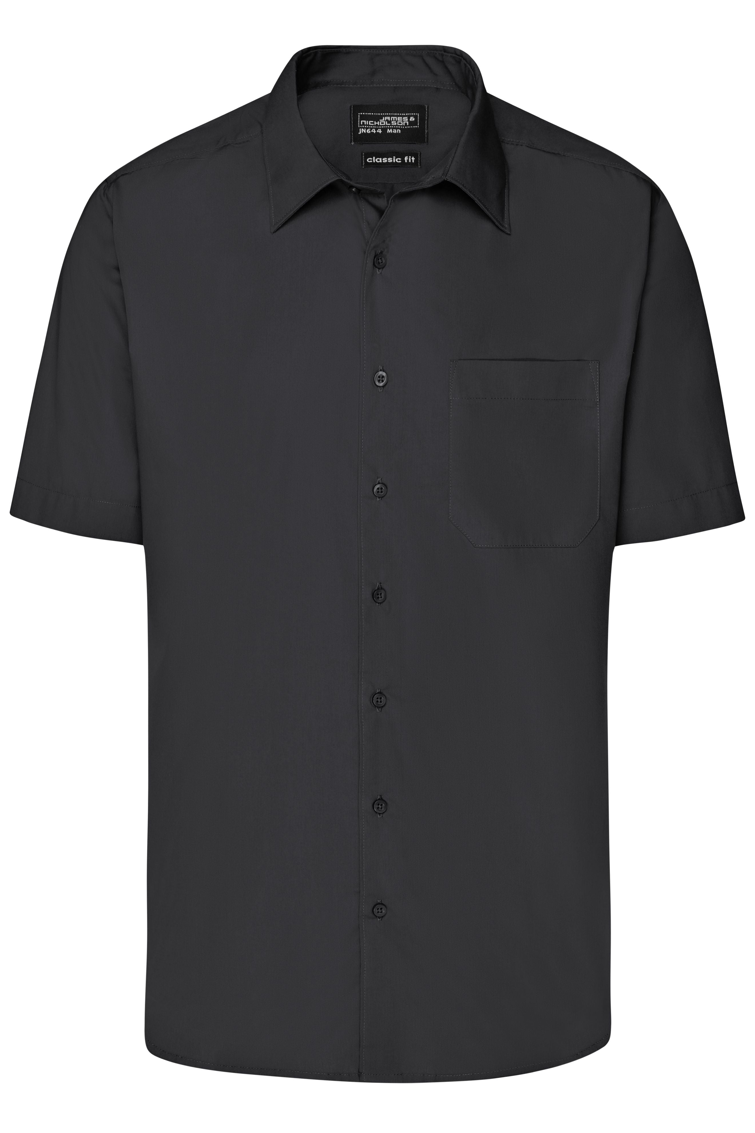 James & Nicholson Herren Kurzarm Hemd Easy-Care black