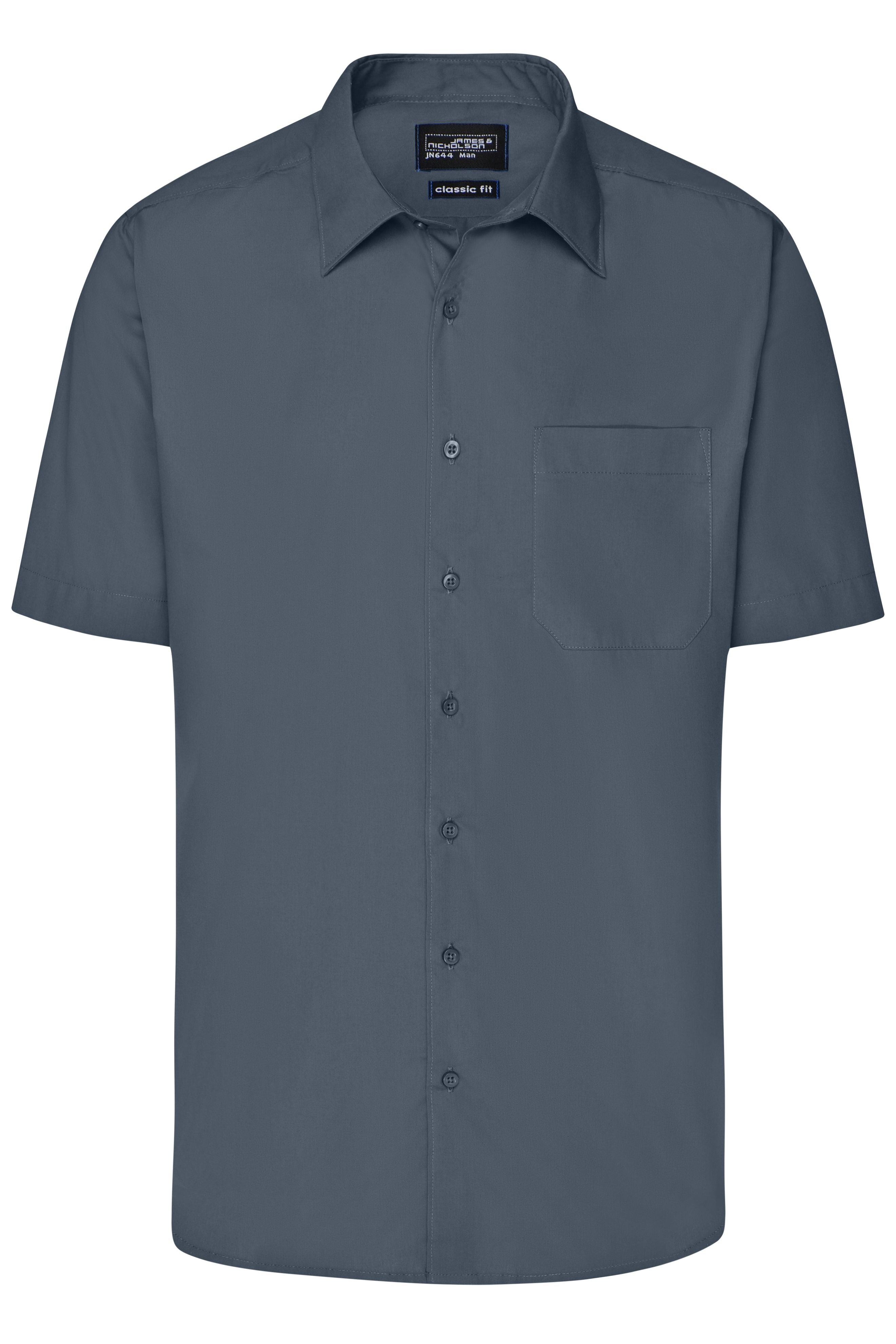 James & Nicholson Herren Kurzarm Hemd Easy-Care carbon