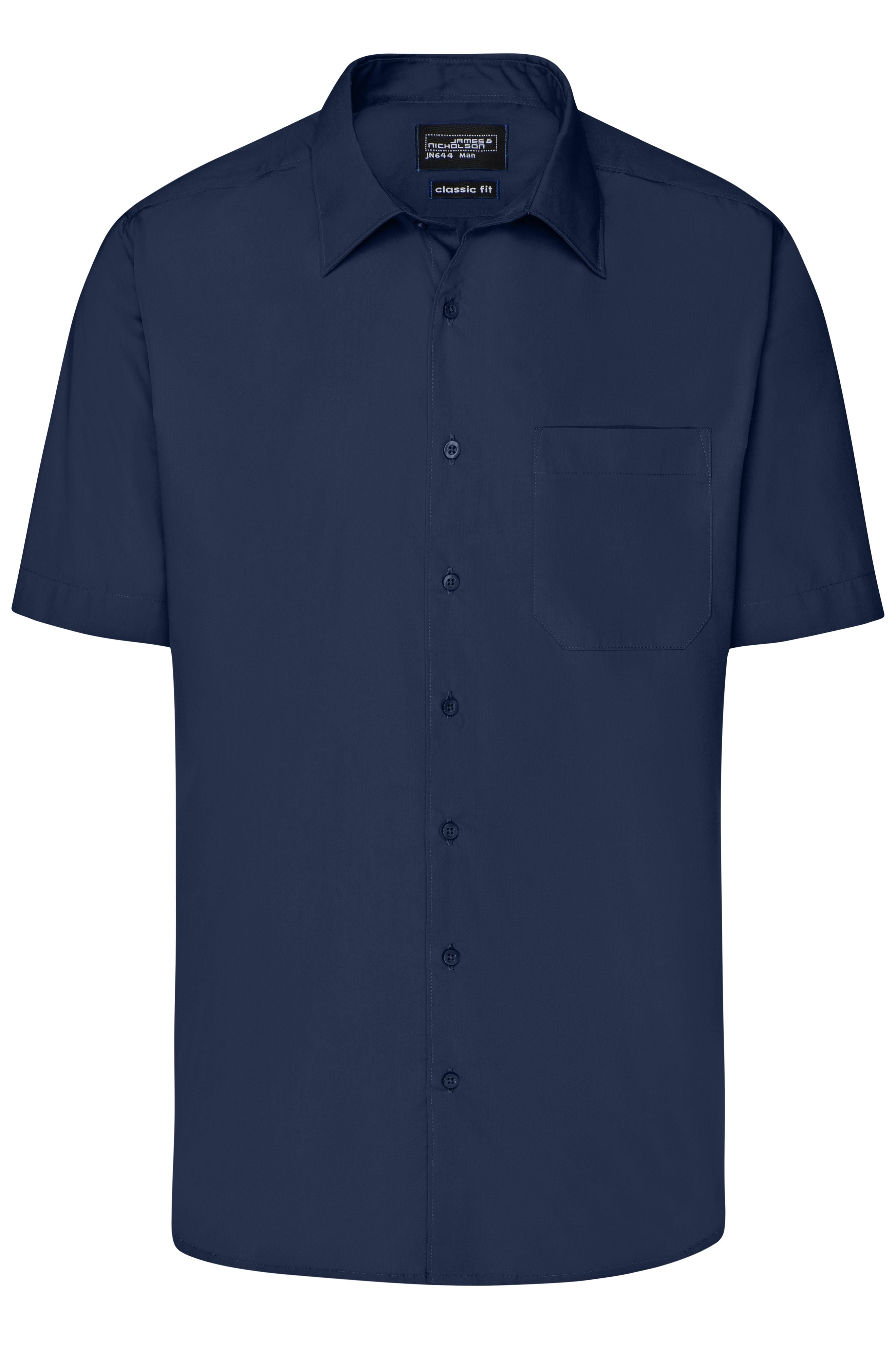 James & Nicholson Herren Kurzarm Hemd Easy-Care navy