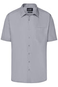 James & Nicholson Herren Kurzarm Hemd Easy-Care steel
