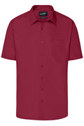 James & Nicholson Herren Kurzarm Hemd Easy-Care wine