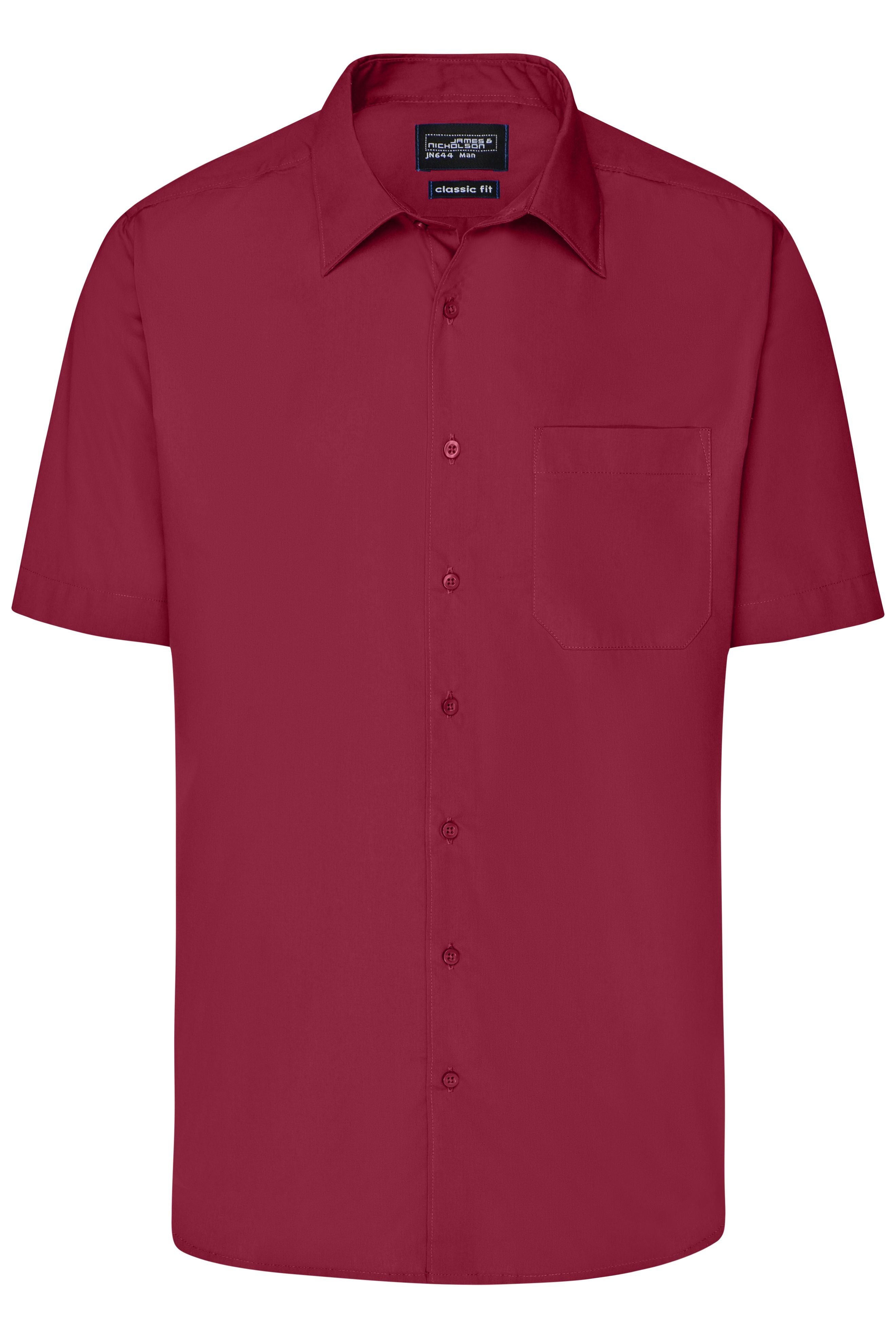 James & Nicholson Herren Kurzarm Hemd Easy-Care wine
