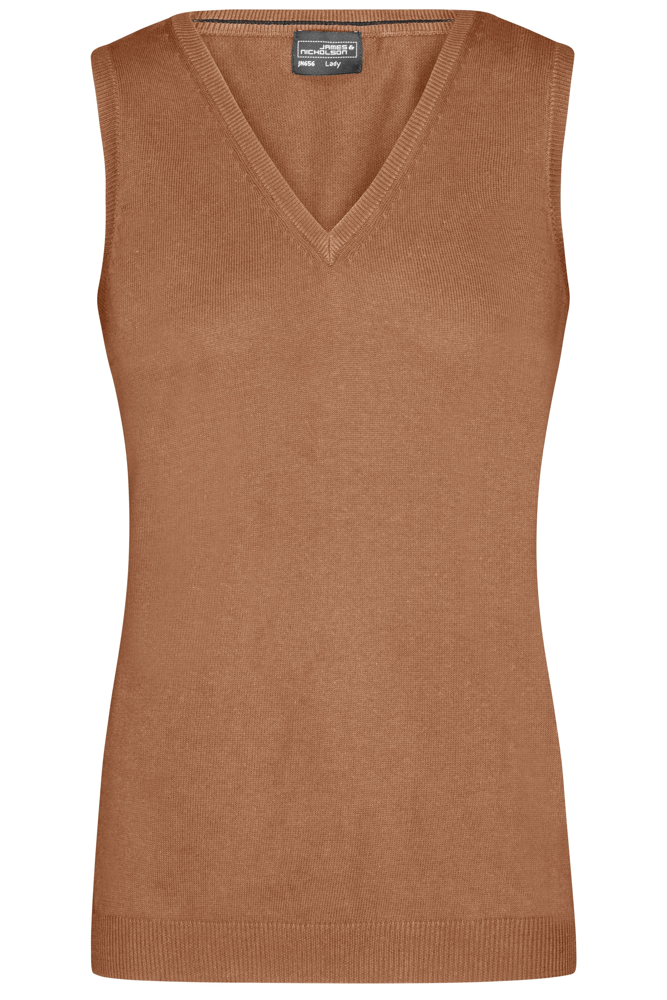 James & Nicholson Damen V-Pullunder camel