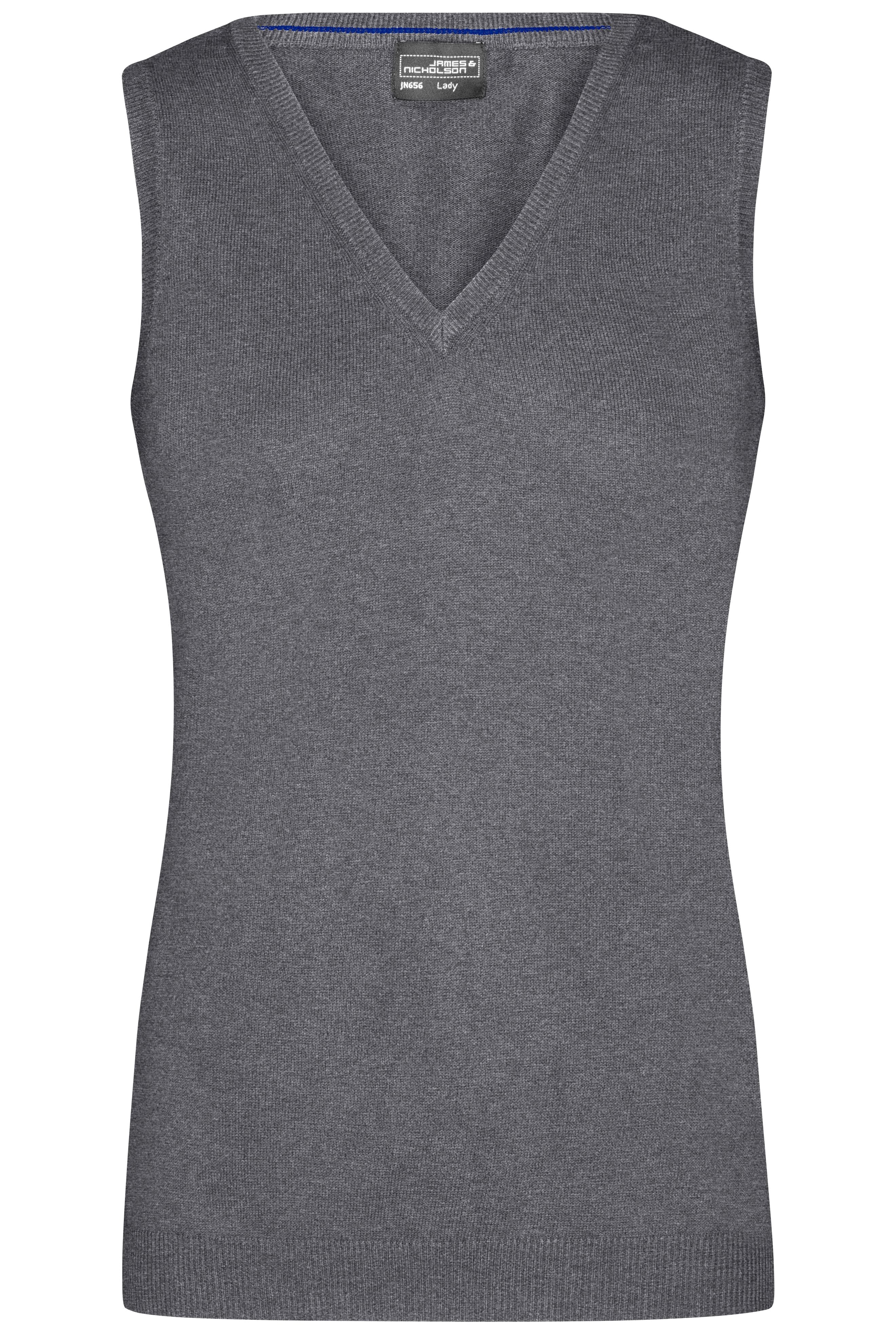 James & Nicholson Damen V-Pullunder grey-heather
