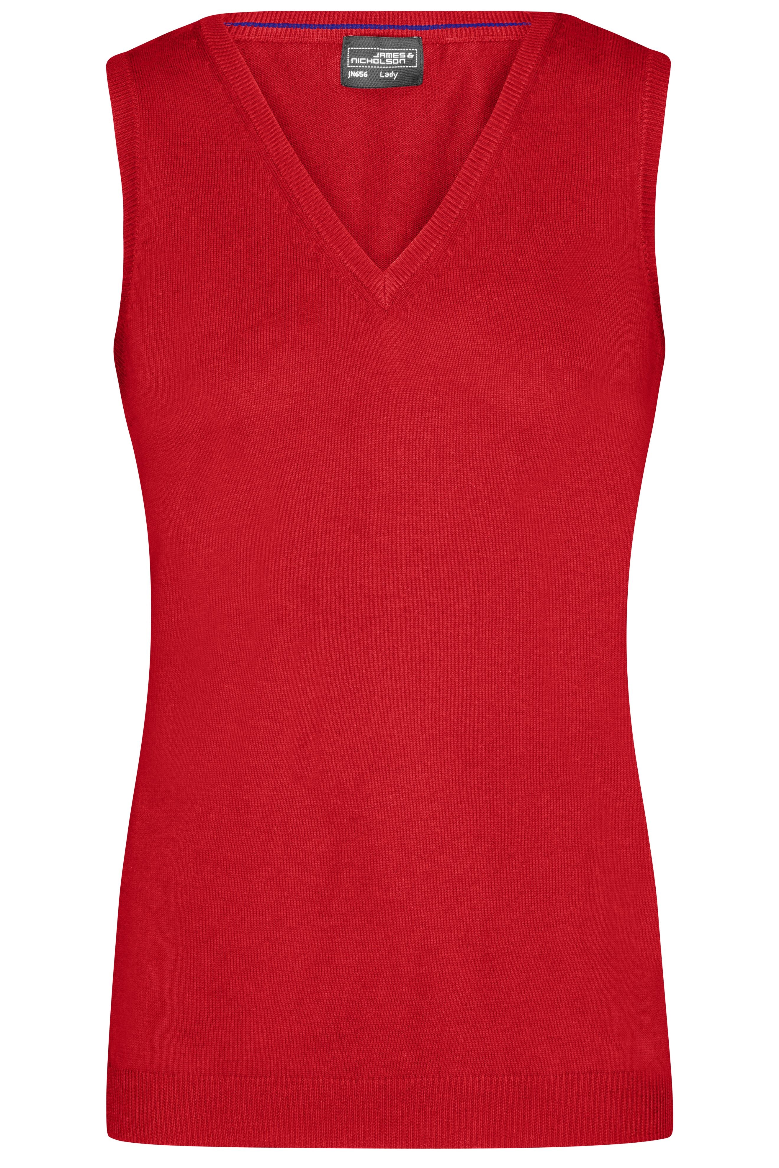 James & Nicholson Damen V-Pullunder red