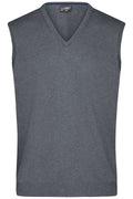 James & Nicholson Herren V-Pullunder grey-heather