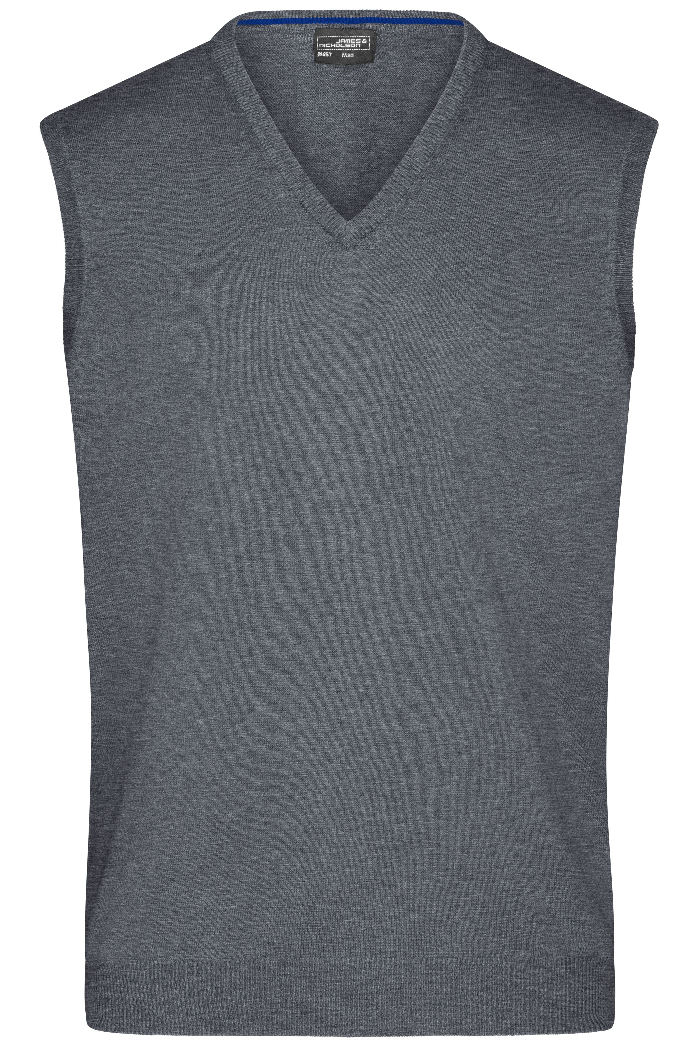 James & Nicholson Herren V-Pullunder grey-heather