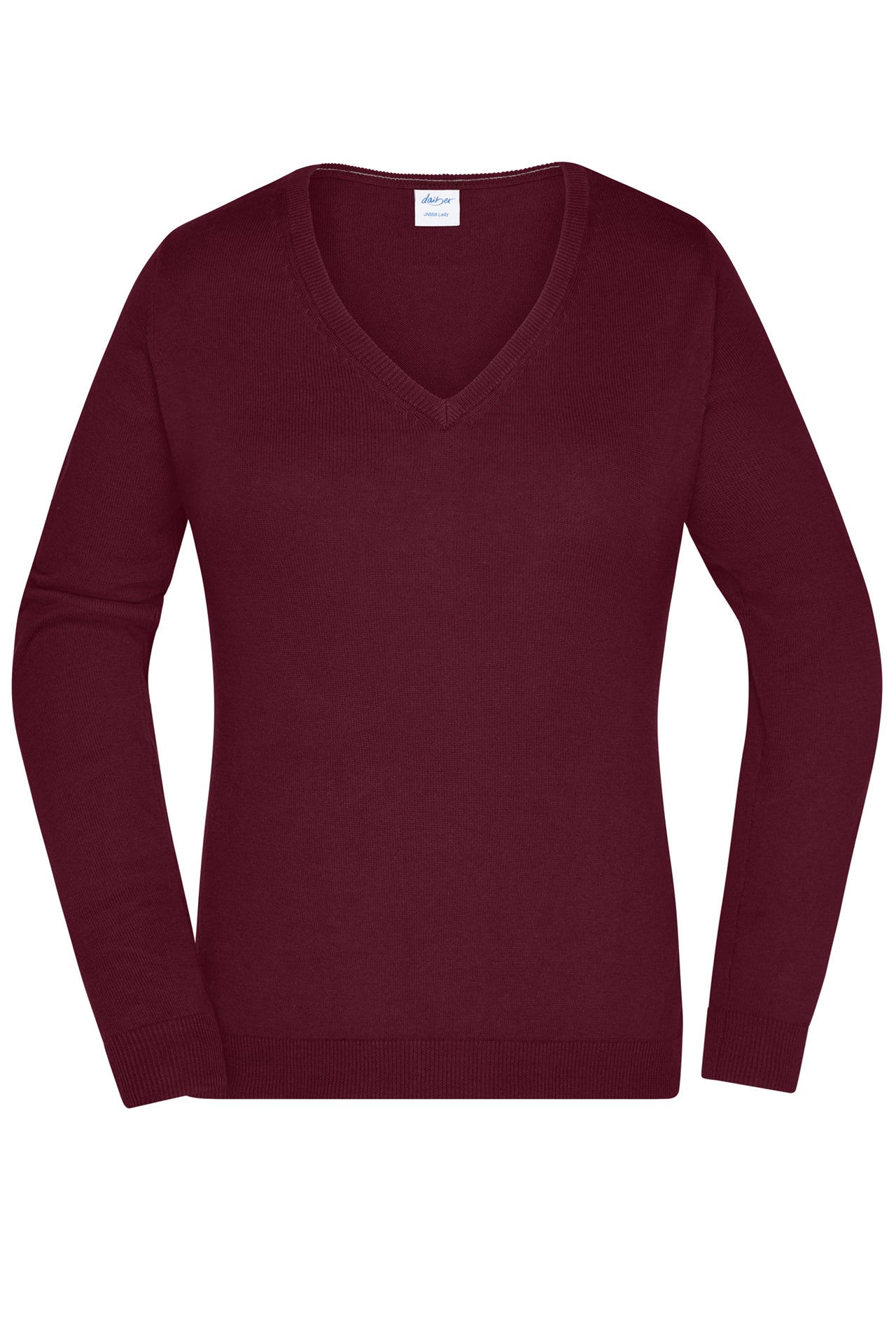 James & Nicholson Damen V-Pullover bordeaux