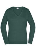 James & Nicholson Damen V-Pullover forest-green