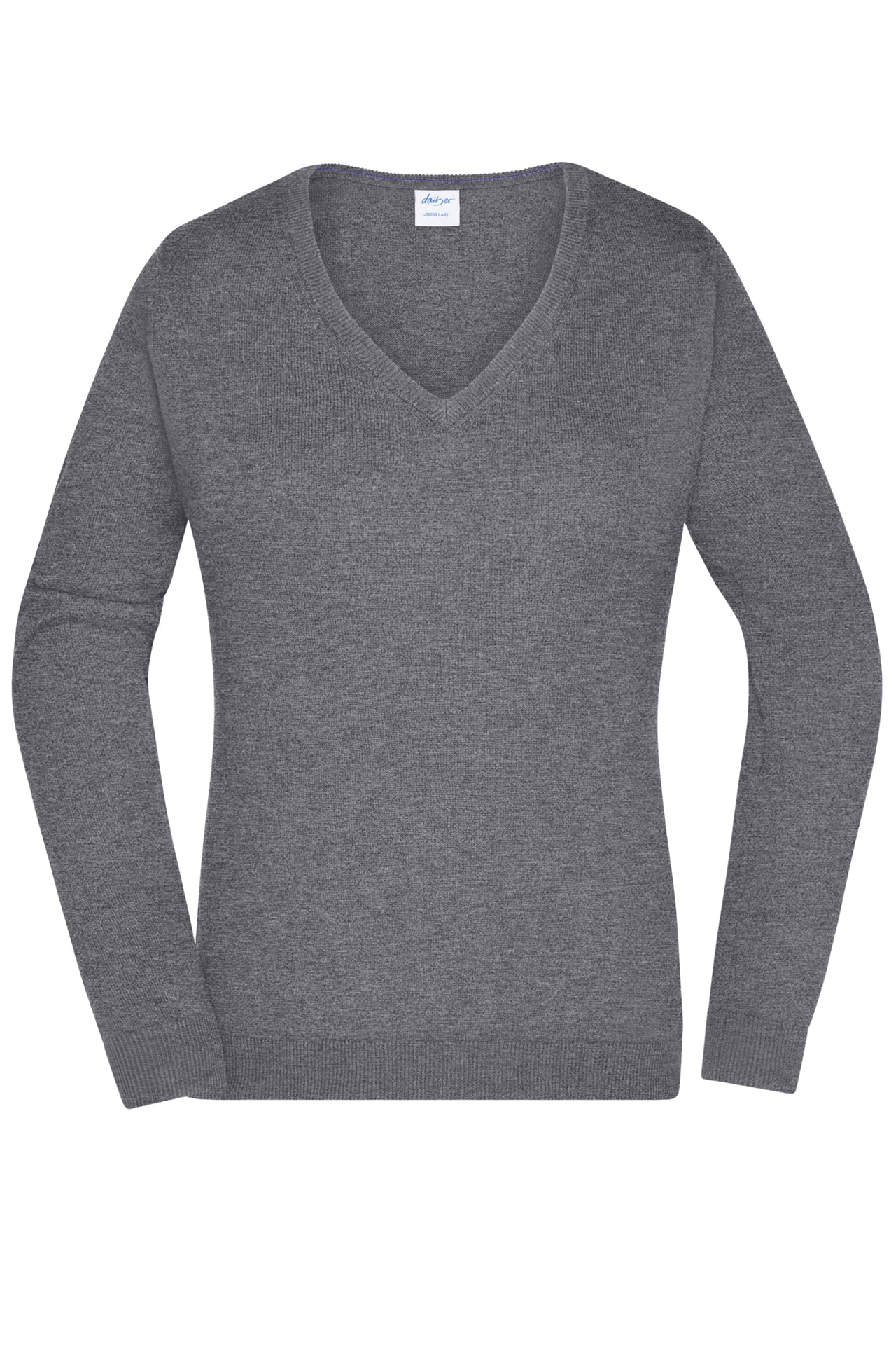 James & Nicholson Damen V-Pullover grey-heather